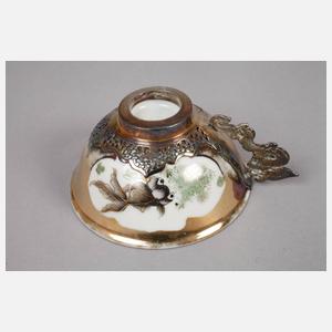 Vietnam sechs Tassen mit Silbertellern