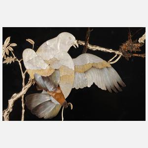 Paar intarsierte Wandpaneele