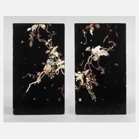 Paar intarsierte Wandpaneele111