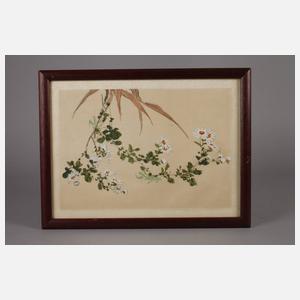 Zwei Seidenmalereien