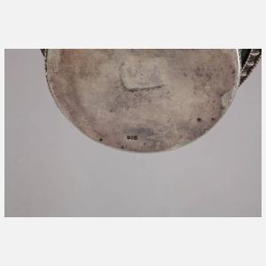 Silber Saliere mit Jade