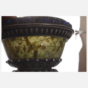 Silber Saliere mit Jade