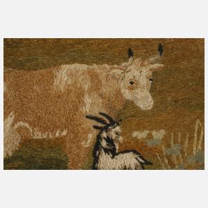 Seidenstickerei Familienidyll