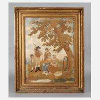 Seidenstickerei Genreszene111