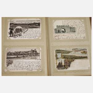 Ansichtskartenalbum mit asiatischem Deckelmotiv