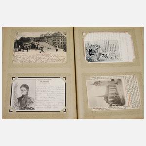 Ansichtskartenalbum mit asiatischem Deckelmotiv