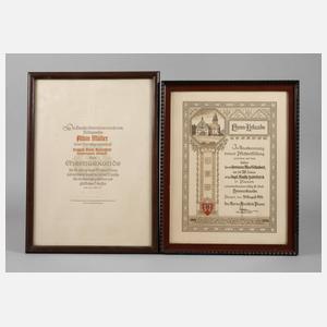 Paar Urkunden Plauen