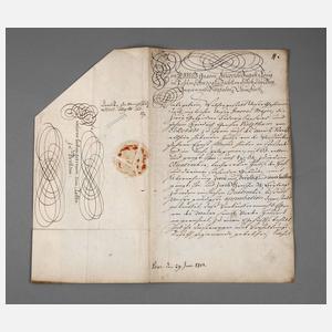 Amtliches Schreiben Dresden 1752