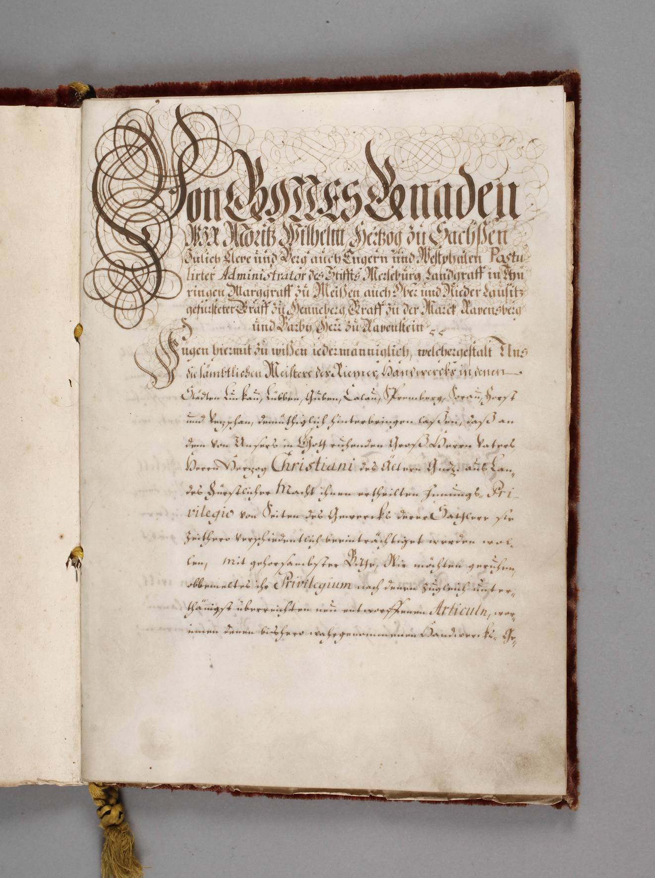 Herzog Moritz Wilhelm von Sachsen-Merseburg, Verordnung
