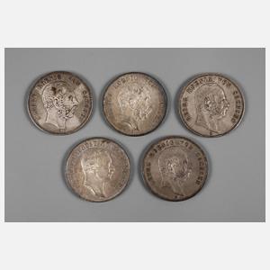 Konvolut 5 Mark Sachsen