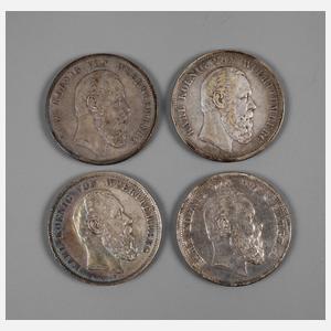 Konvolut 5 Mark Württemberg