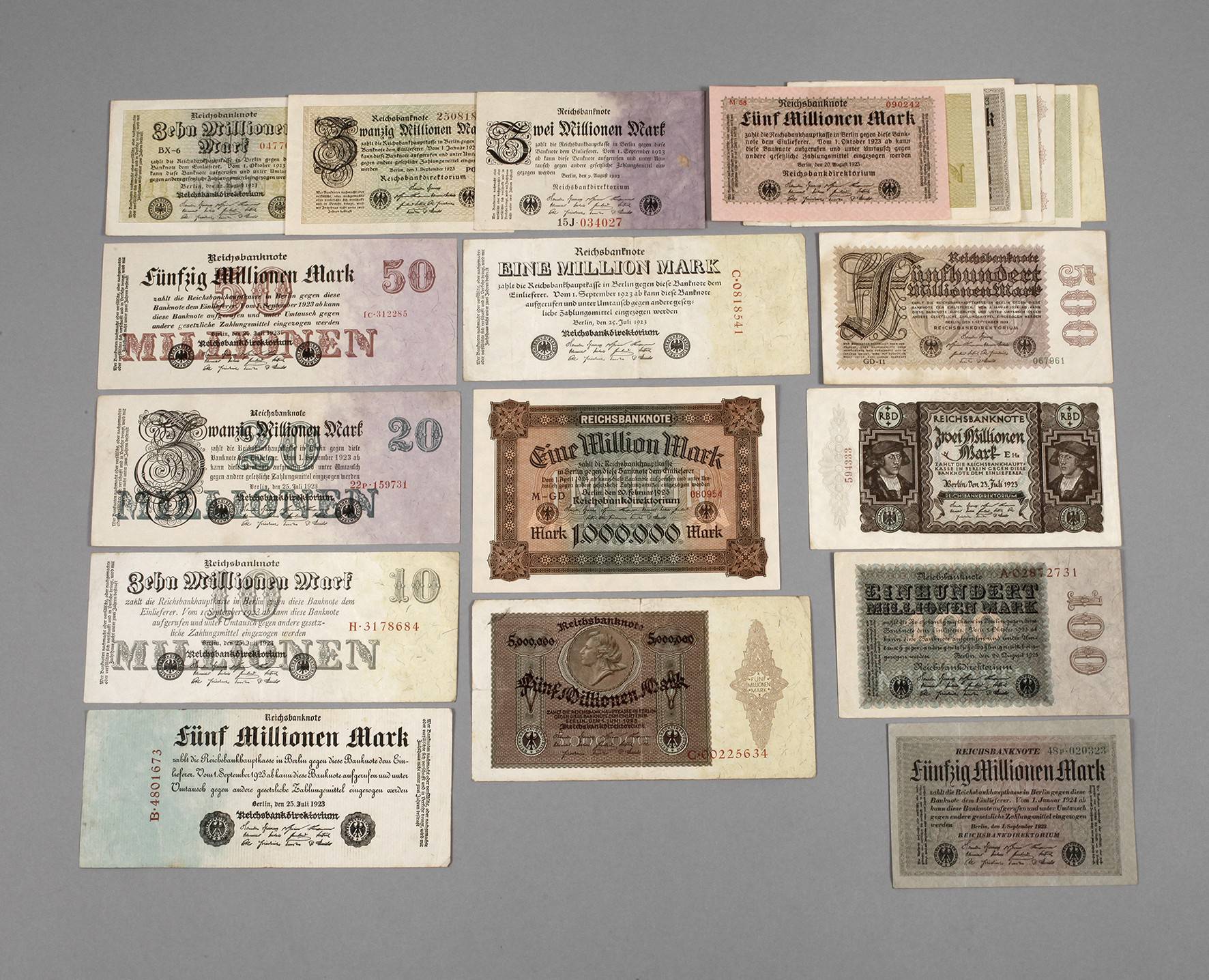 Konvolut Reichsbanknoten 1923