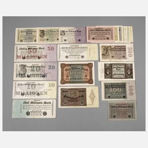 Konvolut Reichsbanknoten 1923