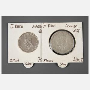 Konvolut Reichsmark Schiller