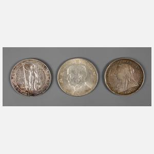 Konvolut Silbermünzen um 1900