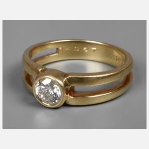 Damenring mit Brillant von ca. 0,61 ct