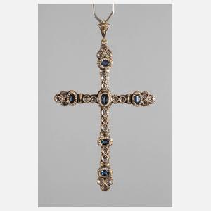 Anhänger mit Saphiren und Diamanten