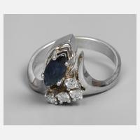 Damenring mit Saphir und Brillanten111