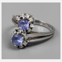 Damenring mit Tansaniten und Diamanten111