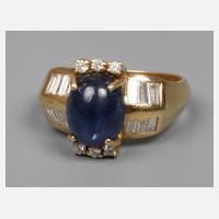 Damenring mit Saphir und Diamanten111