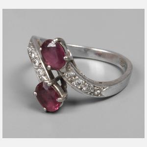 Damenring mit Rubinen und Diamanten