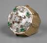 Opulenter Damenring mit Brillanten und Smaragden