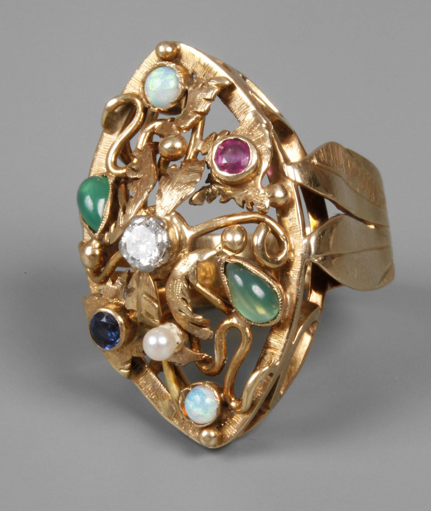 Damenring mit Steinbesatz