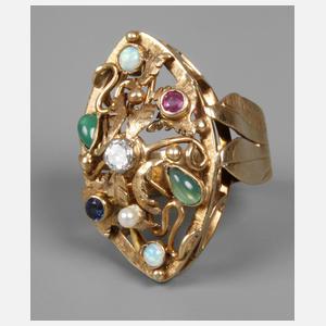 Damenring mit Steinbesatz