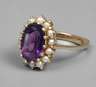 Damenring mit Amethyst und Perlen