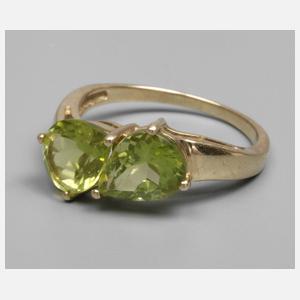 Damenring mit Peridottropfen