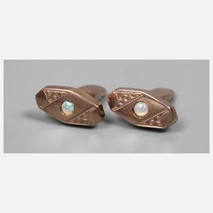 Paar Kragenknöpfe mit Edelopalen