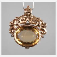 Prachtvoller Anhänger mit facettiertem Citrin111