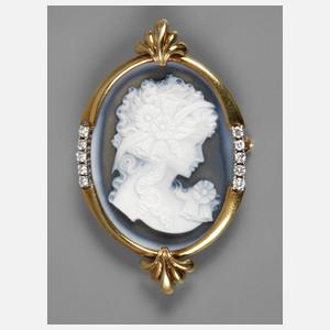 Feiner Anhänger mit Achatcamée