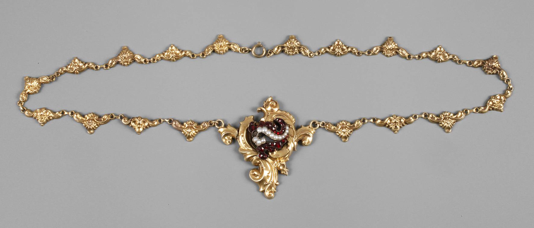 Historismus-Collier mit Steinbesatz