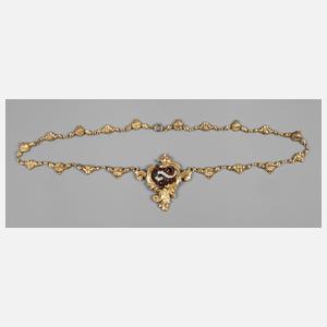 Historismus-Collier mit Steinbesatz