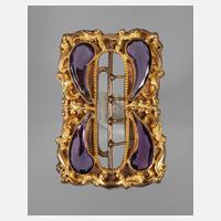 Vergoldete Gürtelschnalle mit Steinbesatz111