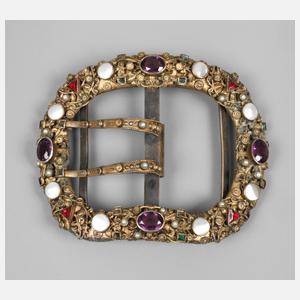 Prächtige Gürtelschnalle mit Steinbesatz