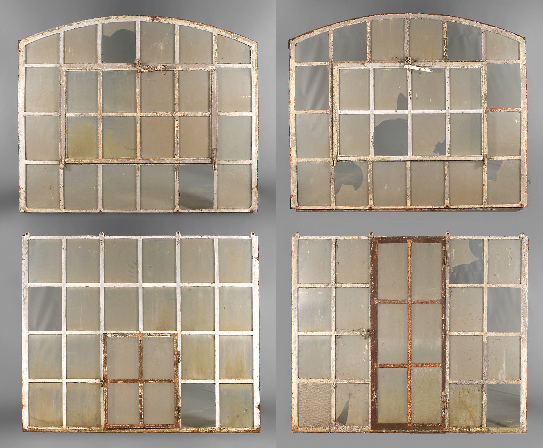 Paar Industriefenster Eisenguss