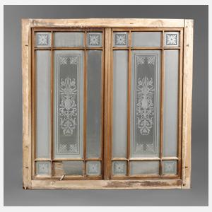 Fenster mit Ätzglasscheiben