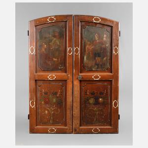 Paar bemalte Türblätter