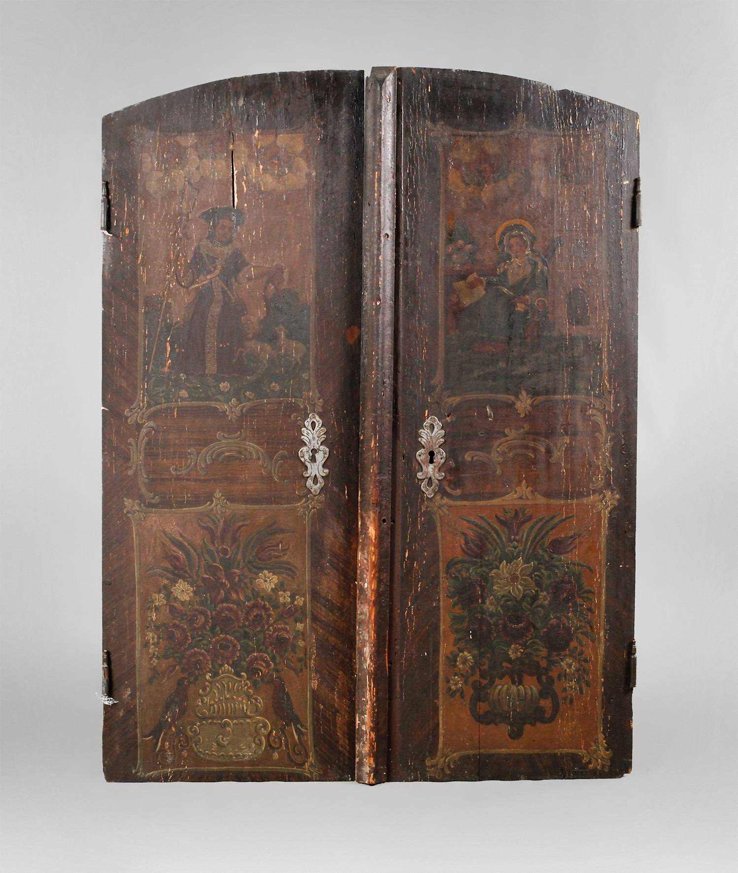 Paar bemalte Türblätter Barock