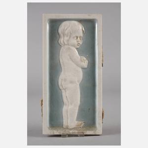 Zwei figürliche Ofenkacheln Meissen Teichert