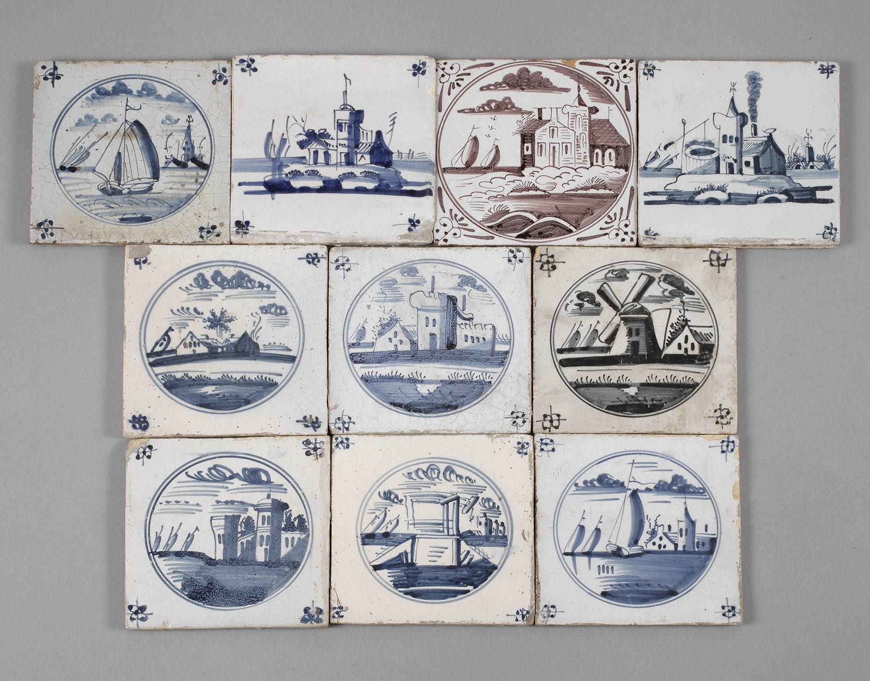 Delft zehn Fliesen Architekturmalerei