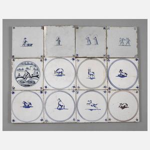 Delft zwölf figürliche Fliesen