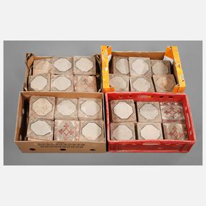 Posten historische Bodenfliesen