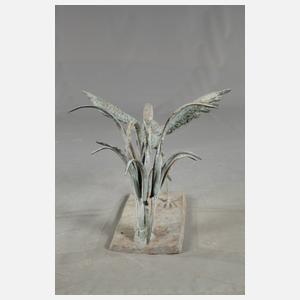 Bronze Gartenskulptur Reiher