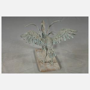 Bronze Gartenskulptur Reiher