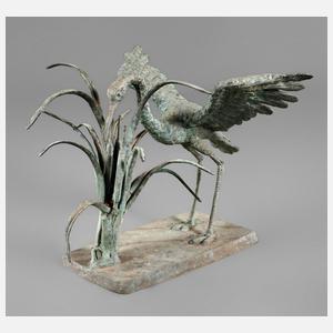 Bronze Gartenskulptur Reiher