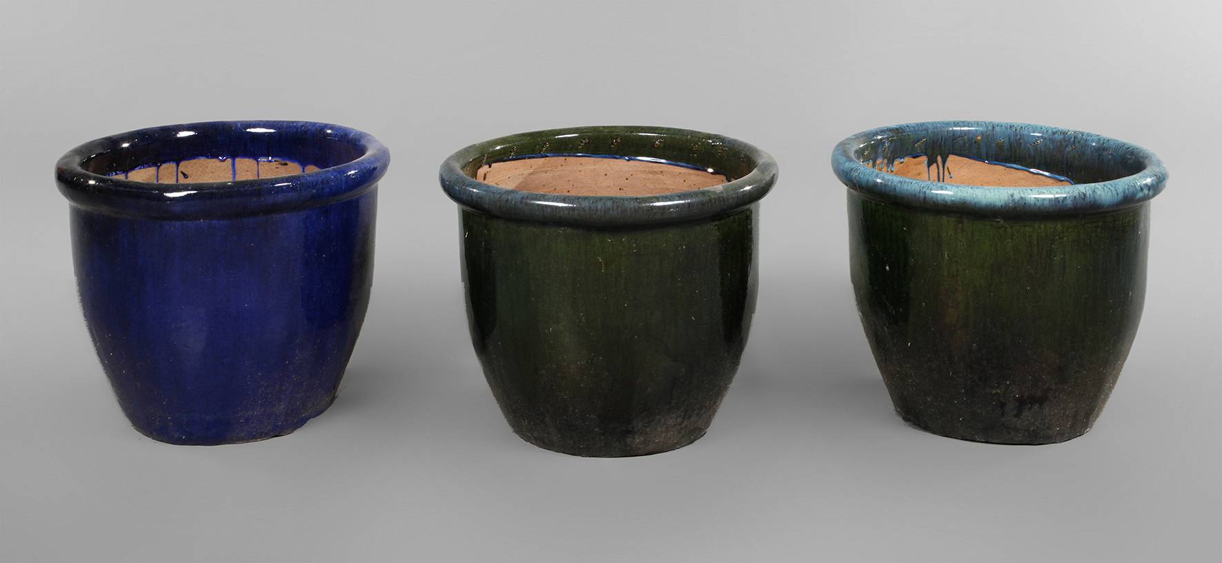 Drei Pflanztöpfe