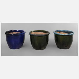 Drei Pflanztöpfe